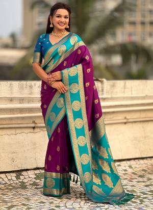 Looking These Party Wear Saree in Fine Colored.These Saree And Blouse is Fabricated On Soft Silk.Its Beautified With Weaving Peacock Jari Designer.