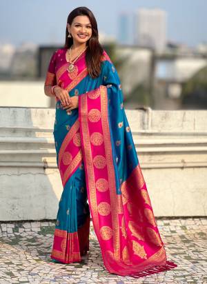 Looking These Party Wear Saree in Fine Colored.These Saree And Blouse is Fabricated On Soft Silk.Its Beautified With Weaving Peacock Jari Designer.