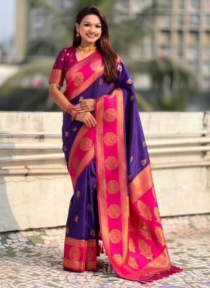 Looking These Party Wear Saree in Fine Colored.These Saree And Blouse is Fabricated On Soft Silk.Its Beautified With Weaving Peacock Jari Designer.