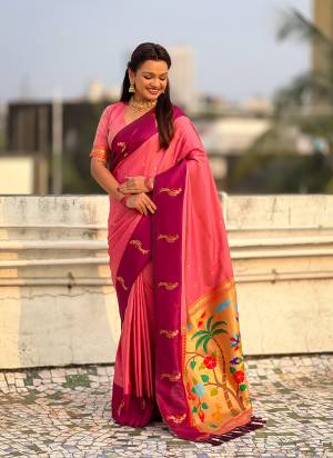 Attractive These Party Wear Saree in Fine Colored.These Saree And Blouse is Fabricated On Soft Silk.Its Beautified With Weaving Jari Designer.