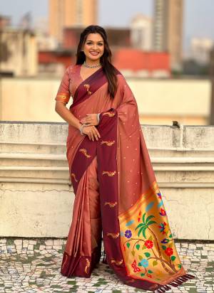 Attractive These Party Wear Saree in Fine Colored.These Saree And Blouse is Fabricated On Soft Silk.Its Beautified With Weaving Jari Designer.