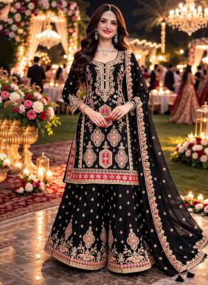 Attractive These Party Wear Suit in Fine Colored Pair Plazzo With Dupatta.These Top,Bottom And Dupatta Are Chinon Fabricated.Its Beautified With Designer Heavy Embroidery Work.