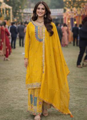 Attractive These Party Wear Suit in Fine Colored Pair Plazzo With Dupatta.These Top,Bottom And Dupatta Are Chinon Fabricated.Its Beautified With Designer Heavy Embroidery Work.