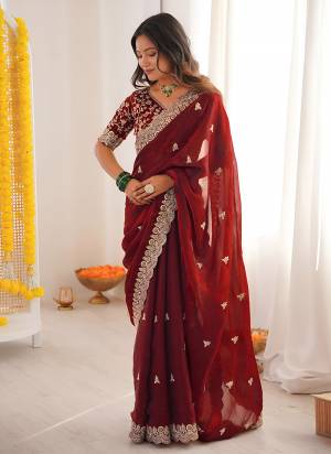 Attractive Look These Party Wear Saree in Fine Colored.These Saree Are Fendy Satin Silk And Blouse is Fendy Satin Silk Fabricated.Its Beautified With Designer Sequance,Thread,Codding Embroidery Cut Work.