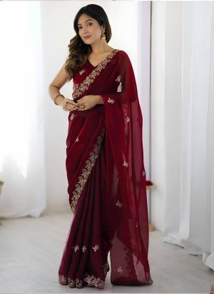 Attractive Look These Party Wear Saree in Fine Colored.These Saree Are Fendy Satin Silk And Blouse is Fendy Satin Silk Fabricated.Its Beautified With Designer Sequance,Thread,Codding Embroidery Cut Work.