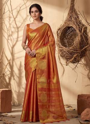 Attractive These Fastive And Party Wear Saree in Fine Colored.These Saree And Blouse is Fabricated On Tissue Silk.Its Beautified With Woven Jacquard Jari Designer.