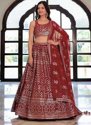 For A Designer Look,Grab These Lehenga Choli in Fine Colored.These Lehenga And Blouse Are Fabricated On Art Silk Pair With Dupatta Are Georgette.Its Beautified With Dori,Jari,Thread,Sequance Embroidery Work.