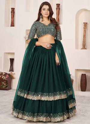 For A Designer Look,Grab These Party Wear Lehenga Choli in Fine Colored.These Lehenga And Blouse Are Fabricated On Georgette Pair With Dupatta Are Soft Net.Its Beautified With Designer Jari,Sequance Embroidery Work.