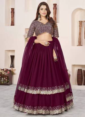 For A Designer Look,Grab These Party Wear Lehenga Choli in Fine Colored.These Lehenga And Blouse Are Fabricated On Georgette Pair With Dupatta Are Soft Net.Its Beautified With Designer Jari,Sequance Embroidery Work.