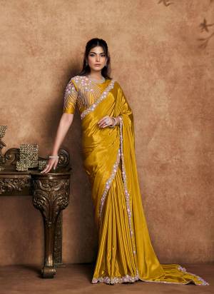 Look Attrective These Designer Party Wear Saree in Fine Colored.These Saree Are Crepe Satin Silk And Blouse Milky Satin Silk is Fabricated.Its Beautified Desiger Embroidery,Pearl,Stone Work.