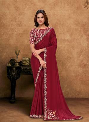 Look Attrective These Designer Party Wear Saree in Fine Colored.These Saree Are Crepe Georgette And Blouse Satin Silk is Fabricated.Its Beautified Desiger Embroidery,Pearl,Stone Work.