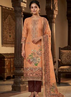 Looking These Suit in Fine Colored Pair With Bottom And Dupatta.These Top Are Viscose And Dupatta Are Fabricated On Cotton Silk Pair With Dull Santoon Bottom.Its Beautified With Designer Digital Printed,Hand Work.