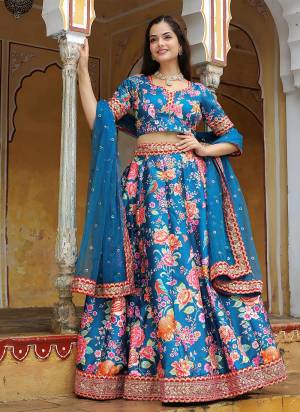 For A Designer Look,Grab These Lehenga Choli in Fine Colored.These Lehenga And Blouse Are Fabricated On Art Silk Pair With Dupatta Are Soft Net.Its Beautified With Floral Printed,Dori,Jari,Thread,Sequance Embroidery Work.