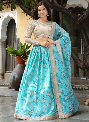For A Designer Look,Grab These Lehenga Choli in Fine Colored.These Lehenga And Blouse Are Fabricated On Organza Pair With Dupatta Are Organza.Its Beautified With Floral Printed,Dori,Jari,Thread,Sequance Embroidery Work.