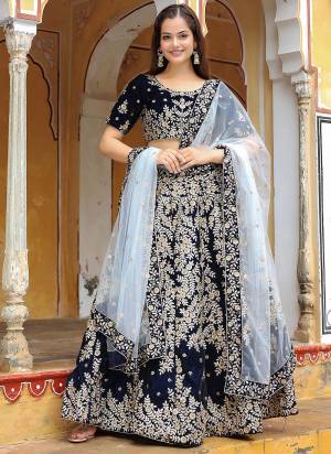 For A Designer Look,Grab These Lehenga Choli in Fine Colored.These Lehenga And Blouse Are Fabricated On Velvet Pair With Dupatta Are Soft Net.Its Beautified With Jari, Thread,Sequance Embroidery Work.