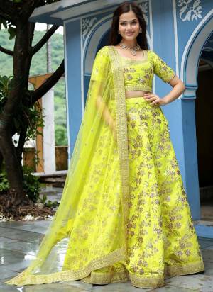 For A Designer Look,Grab These Lehenga Choli in Fine Colored.These Lehenga And Blouse Are Fabricated On Slub Silk Pair With Dupatta Are Soft Net.Its Beautified With Jari,Dori,,Sequance Embroidery Work.