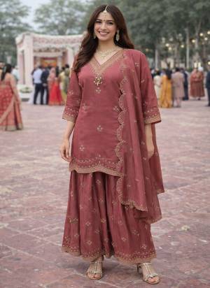 Garb These Beautiful Looking Readymade Plazzo Suits.These Top And Dupatta Are Roman Silk And Bottom Are Roman Silk Fabricated.Its Beautified  With DisignerSequance Embroidery Work.