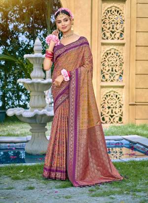 Looking These Fastive And Party Wear Saree in Fine Colored.These Saree And Blouse is Fabricated On Soft Silk.Its Beautified With Woven Jacquard Designer.