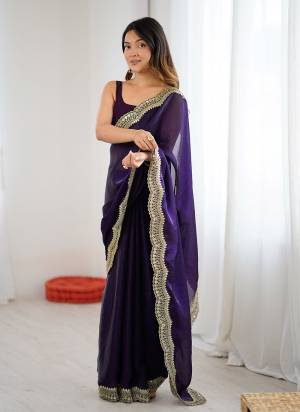 Attractive These Fancy Party Wear Saree in Fine Two Tone Colored.These Saree Are Fendy Satin Silk And Blouse is Fendy Satin Silk Fabricated.Its Beautified With Two Tone Color,Designer Sequance,Jari Embroidery Cut Work.
