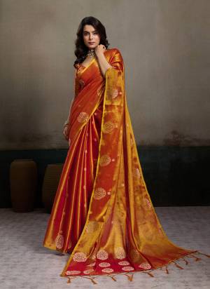 Garb These Fastive And Party Wear Saree in Fine Colored.These Saree And Blouse is Fabricated On Tissue Silk.Its Beautified With Woven Jari Designer.