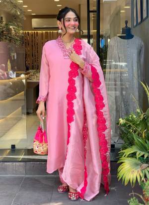 Garb These Readymade Suit in Fine Colored Pair With Bottom And Dupatta.These Top And Bottom Are Fabricated On Viscose Chanderi Pair With Chinon Dupatta.Its Beautified With Designer Embroidery Work.