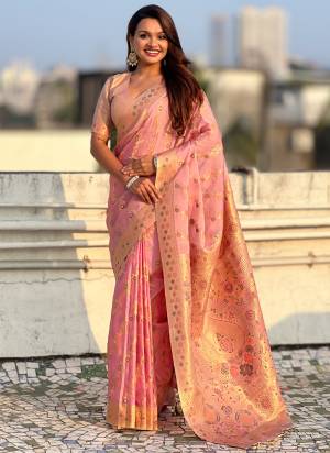 Attractive These Party Wear Fancy Saree in Fine Colored.These Saree And Blouse is Fabricated On Kora Silk.Its Beautified With Woven Laheriya Meenakari Designer.