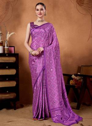 Garb These Party Wear Ready To Wear Saree in Fine Colored.These Saree Are Satin Silk And Blouse is Satin Silk Fabricated.Its Beautified With Bandhani Designer Printed.