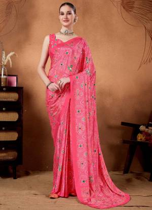 Garb These Party Wear Ready To Wear Saree in Fine Colored.These Saree Are Satin Silk And Blouse is Satin Silk Fabricated.Its Beautified With Bandhani Designer Printed.