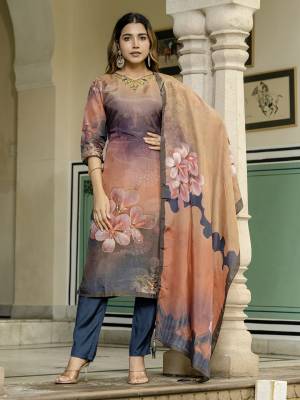 Attractive These Designer Readymade Suit in Fine Colored Pair With Bottom And Dupatta.These Top And Dupatta Are Fabricated On Viscose Silk Pair With Viscose Silk Bottom.Its Beautified With Designer Digital Printed With Hand Work.