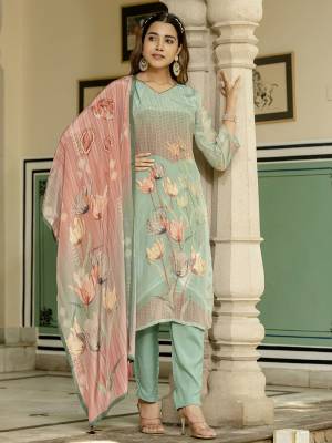Attractive These Designer Readymade Suit in Fine Colored Pair With Bottom And Dupatta.These Top And Dupatta Are Fabricated On Viscose Silk Pair With Viscose Silk Bottom.Its Beautified With Designer Digital Printed With Hand Work.
