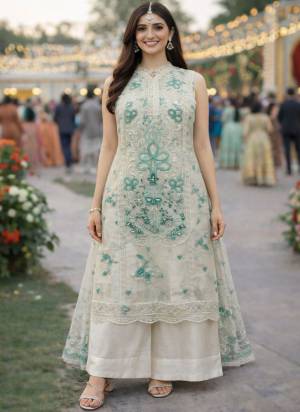 Attractive These Beautiful Looking Readymade Plazzo Suits.These Top And Dupatta Are Chiffon Silk And Bottom Are Santoon Fabricated.Its Beautified With Disigner Heavy Thread,Sequance Embroidery,Moti Work.