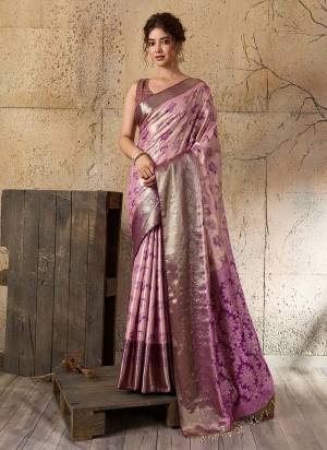 Looking This Party Wear Saree Paired With Blouse.This Saree And Blouse Are Soft Silk Fabric With Woven Jari Rich Pallu Designer. Buy This Pretty Saree Now.