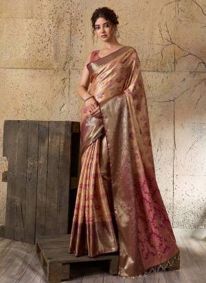 Looking This Party Wear Saree Paired With Blouse.This Saree And Blouse Are Soft Silk Fabric With Woven Jari Rich Pallu Designer. Buy This Pretty Saree Now.