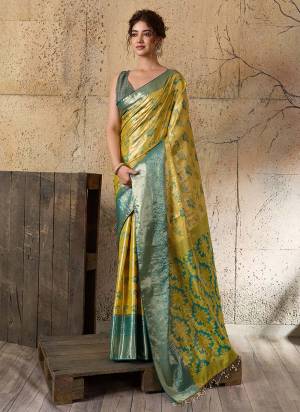 Looking This Party Wear Saree Paired With Blouse.This Saree And Blouse Are Soft Silk Fabric With Woven Jari Rich Pallu Designer. Buy This Pretty Saree Now.