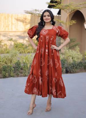 Attactive These Beautiful Looking Readymade Long Kurti.These Kurti Are Cotton Fabricated.Its Beautified With Designer Printed.