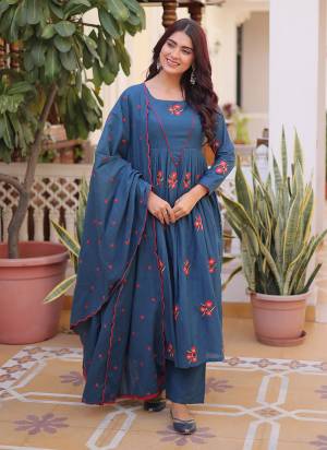 Garb These Beautiful Looking Readymade Suits With Dupatta.These Top Bottom And Dupatta Are Cotton Fabricated.Its Beautified With Designer Embroidery Work.