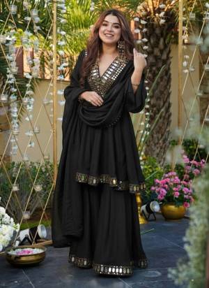 Garb These Suit in Fine Colored Pair With Bottom And Dupatta.These Top Are Chinon And Bottom Are Fabricated On Chinon Pair With Chinon Dupatta.Its Beautified With Designer Mirror Embroidery Work.