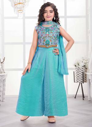 For A Designer Look,Grab These Kidswear Readymade Plazzo Suits in Fine Colored.These Top And Bottom Are Fabricated On Fendy Silk Pair With Fendy Dupatta.Its Beautified With Designer Multy Thread Embroidery Work.