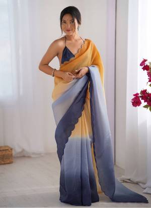 Attractive These Fancy Party Wear Saree in Fine Pedding Colored.These Saree Are Crunchy And Blouse is Ultra Satin Fabricated.Its Beautified With Pedding Color,Arco Border Lace Work.