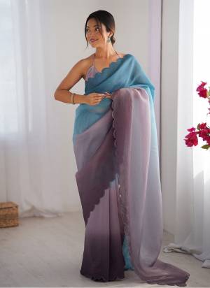 Attractive These Fancy Party Wear Saree in Fine Pedding Colored.These Saree Are Crunchy And Blouse is Ultra Satin Fabricated.Its Beautified With Pedding Color,Arco Border Lace Work.