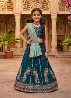 For A Designer Look,Grab These Kidswear Readymade Lehenga Choli in Fine Colored.These Lehenga And Choli Are Fabricated On Vichitra Silk Pair With Vichitra Silk Dupatta.Its Beautified With Designer Embroidery Work.