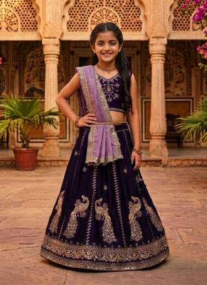 For A Designer Look,Grab These Kidswear Readymade Lehenga Choli in Fine Colored.These Lehenga And Choli Are Fabricated On Vichitra Silk Pair With Vichitra Silk Dupatta.Its Beautified With Designer Embroidery Work.