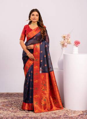 Attractive These Festive And Party Wear Saree in Fine Colored.These Saree And Blouse is Fabricated On Tissue Silk.Its Beautified With Woven Jari,Paithani Pallu Designer.