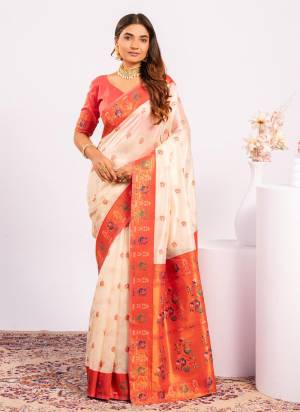 Attractive These Festive And Party Wear Saree in Fine Colored.These Saree And Blouse is Fabricated On Tissue Silk.Its Beautified With Woven Jari,Paithani Pallu Designer.