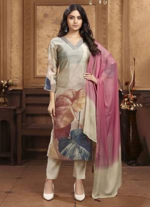 Garb These Beautiful Looking Readymade Suits.These Top Are Chanderi And Bottom Are Viscose Santoon And Dupatta Are Nazmin Fabricated.Its Beautified With Disigner Printed With Hand Work.