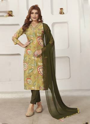 Garb These Beautiful Looking Readymade Suits.These Top Are Chanderi And Bottom Are Viscose Santoon And Dupatta Are Nazmin Fabricated.Its Beautified With Disigner Printed With Hand Work.