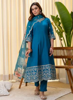 Attractive These Beautiful Readymade Suits With Dupatta.These Suit is Fabricated On Top Are Silk Blend And Bottom Are Silk Blend And Silk Blend Dupatta .Its Beautified With Designer Embroidery Work.