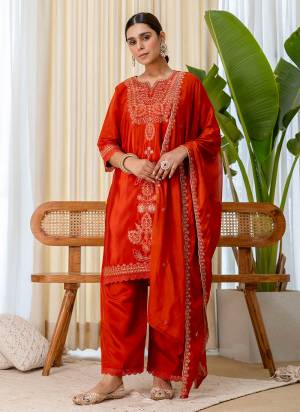Attractive These Beautiful Readymade Suits With Dupatta.These Suit is Fabricated On Top Are Silk Blend And Bottom Are Silk Blend And Silk Blend Dupatta .Its Beautified With Designer Embroidery Work.
