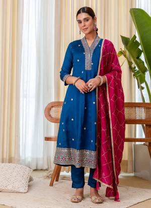Garb These Beautiful Readymade Suits With Dupatta.These Suit is Fabricated On Top Are Silk Blend And Bottom Are Silk Blend And Silk Blend Dupatta .Its Beautified With Designer Embroidery Work.