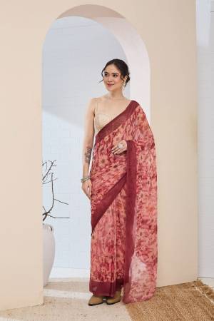 Garb These Party Wear Ready To Wear Saree in Fine Colored.These Saree Are Chiffon And Blouse is Chiffon Fabricated.Its Beautified With Designer Digital Printed.